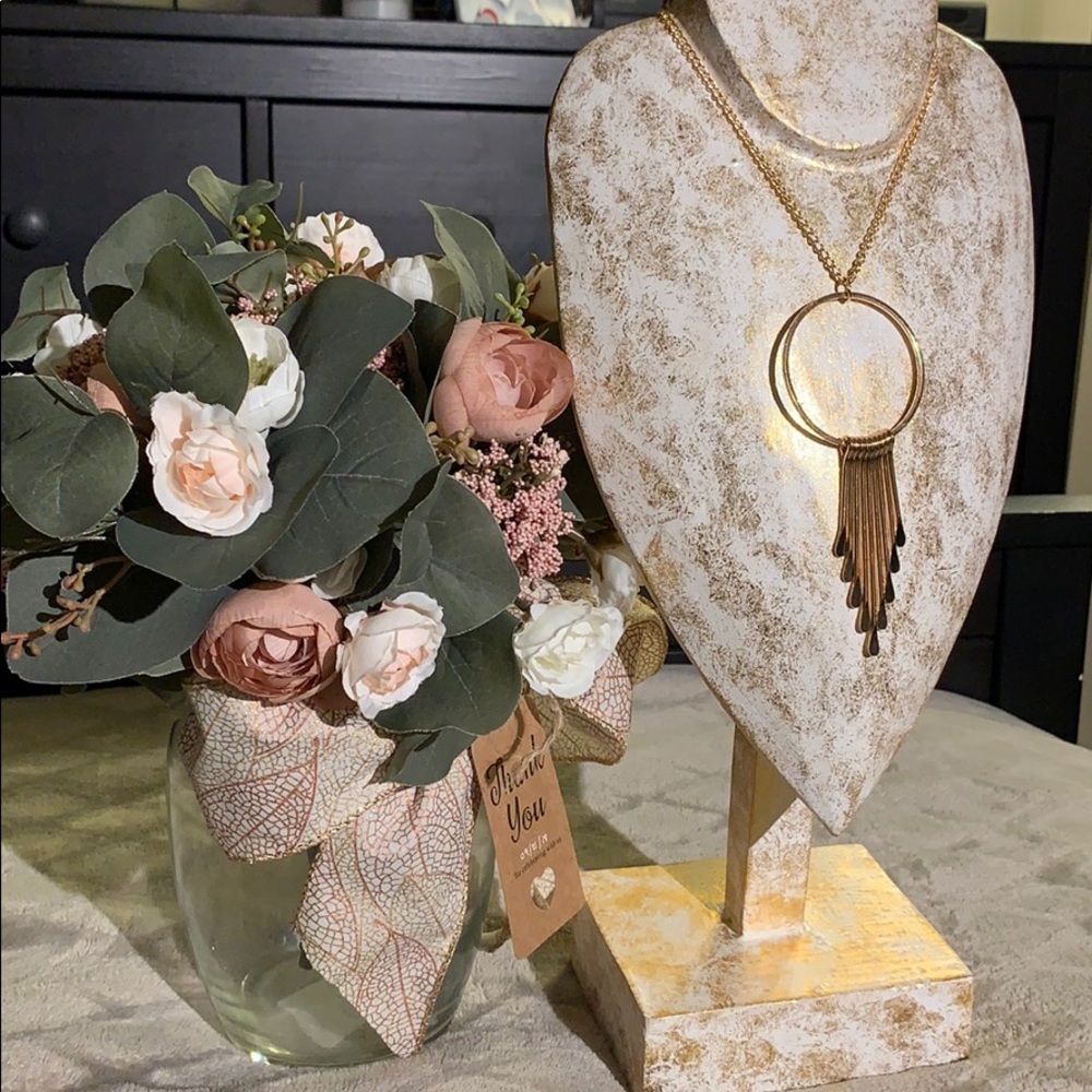 Long gold necklace